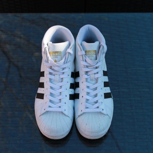adidas Shoes - Adidas Pro White and Black Shell Toe High Top